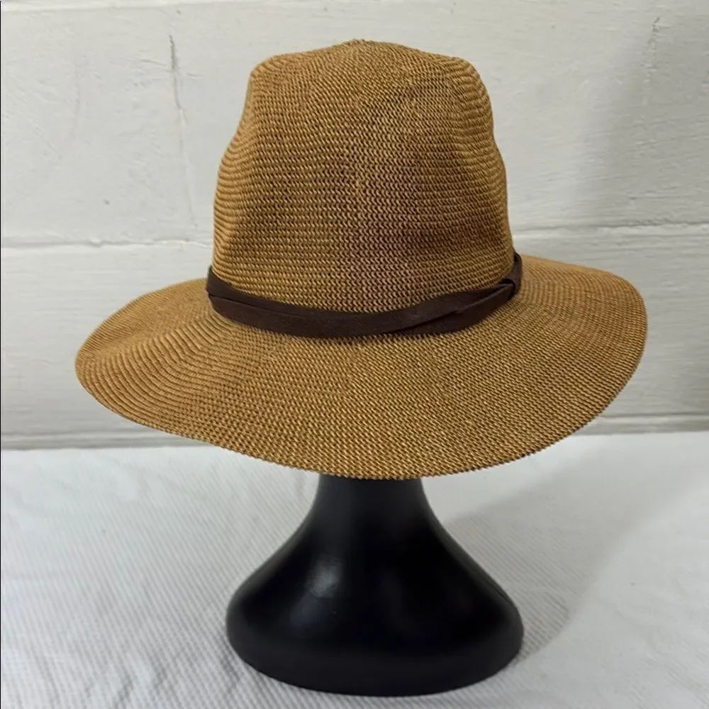 WYETH Brown Part Paper Panama Style Hat One Size